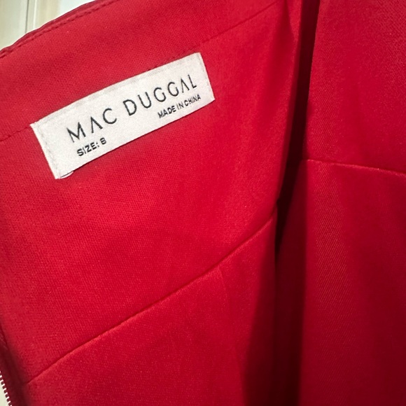 MAC DUGGAL Dress Size 8 Evening Gown Red NEW One Shoulder Draped Trumpet #49547 - Picture 7 of 9